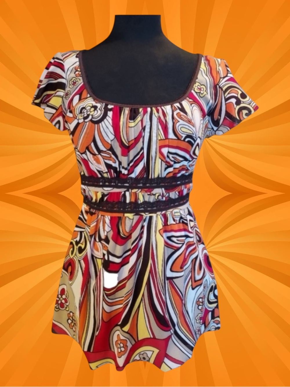Vintage AB Studio Y2K Retro Mod Psychedelic Boho Indie Festival Maximalism Top S